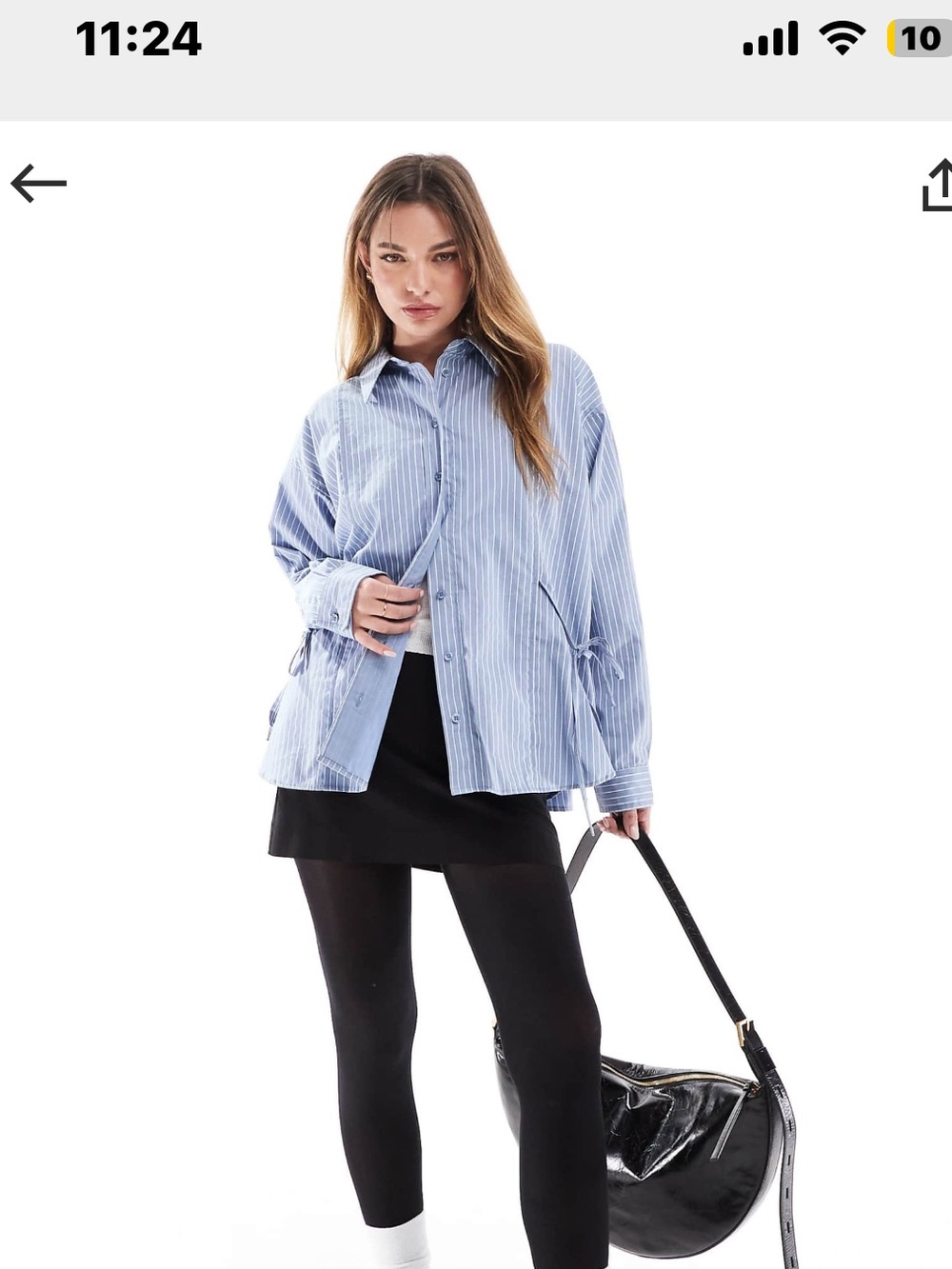 ASOS DESIGN long line shirt with tie side detail